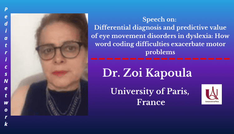 Dr. Zoi Kapoula | Speaker | Pediatrics Network 2023